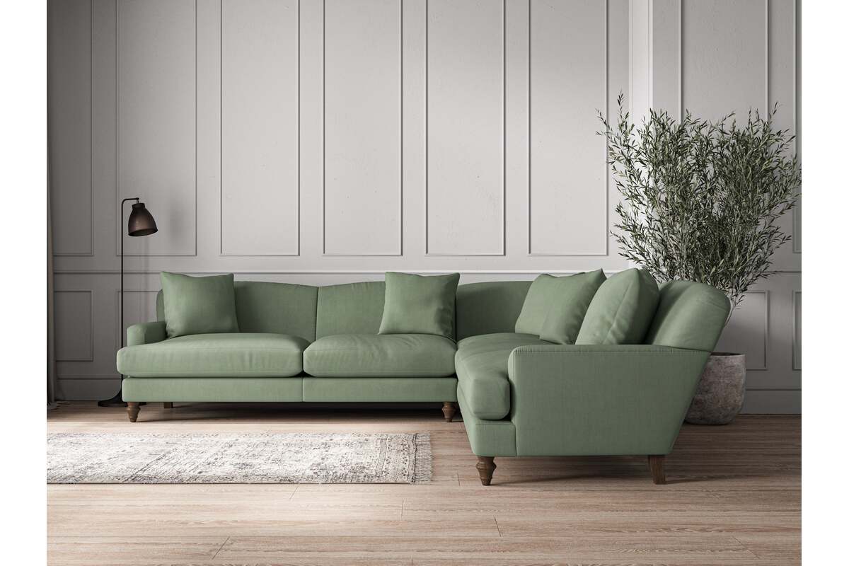 Deni Grand Corner Sofa - Brera Linen Jade-MAKE TO ORDER-Nkuku