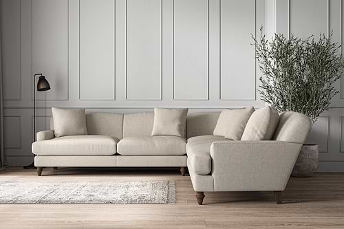 Deni Grand Corner Sofa - Brera Linen Natural-MAKE TO ORDER-Nkuku