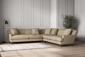Deni Grand Corner Sofa - Brera Linen Pebble-MAKE TO ORDER-Nkuku