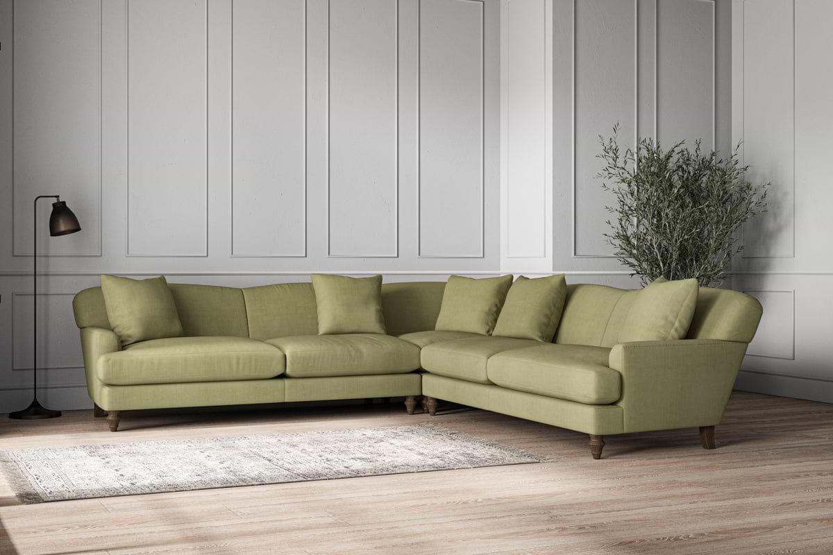 Deni Grand Corner Sofa - Brera Linen Sage-MAKE TO ORDER-Nkuku