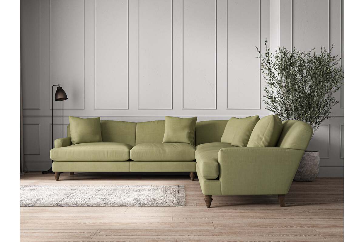 Deni Grand Corner Sofa - Brera Linen Sage-MAKE TO ORDER-Nkuku