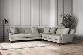 Deni Grand Corner Sofa - Brera Linen Smoke-MAKE TO ORDER-Nkuku