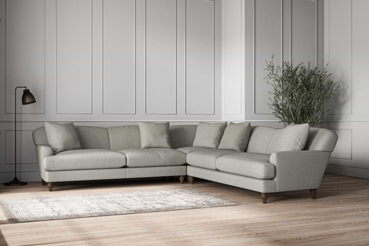 Deni Grand Corner Sofa - Brera Linen Smoke-MAKE TO ORDER-Nkuku