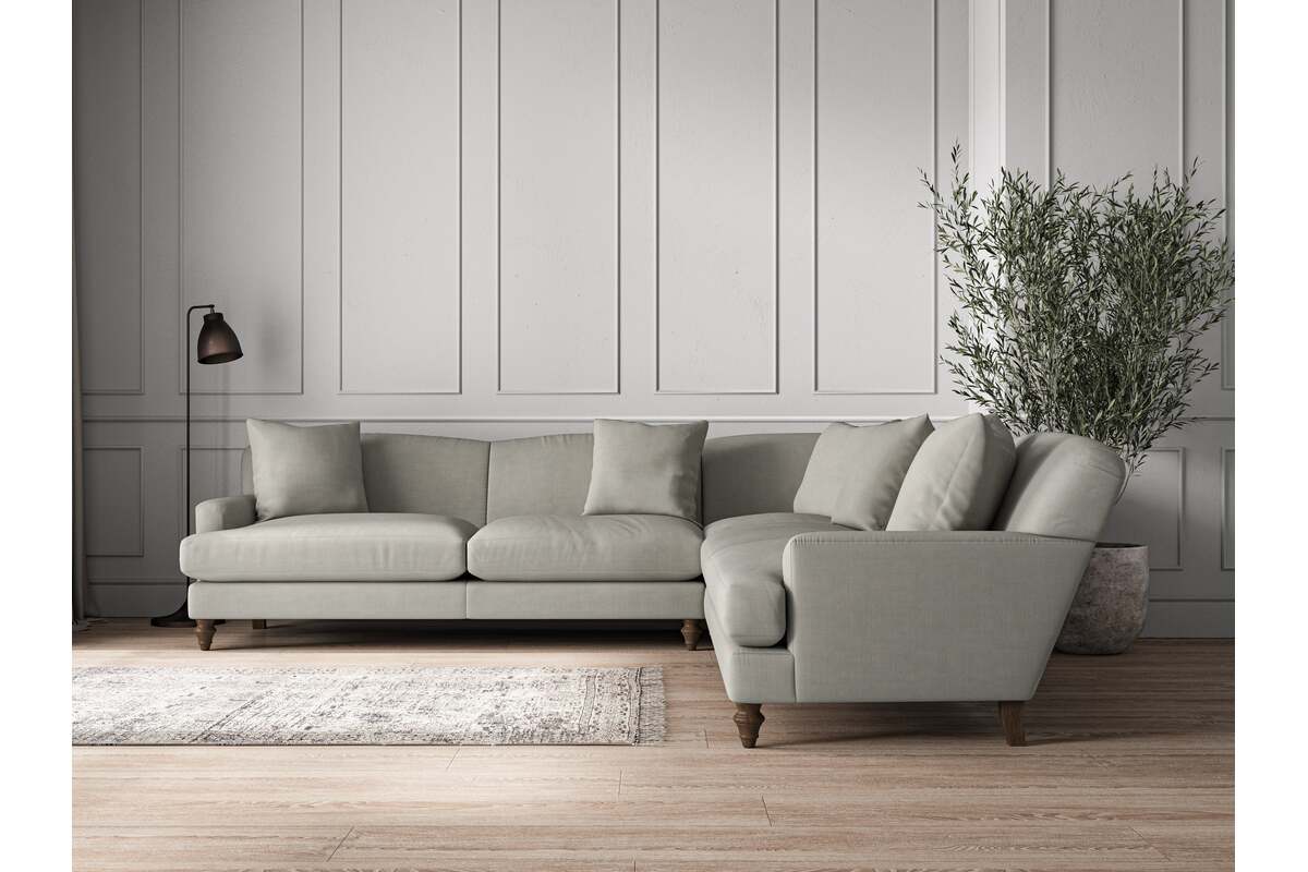 Deni Grand Corner Sofa - Brera Linen Smoke-MAKE TO ORDER-Nkuku