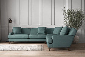 Deni Grand Corner Sofa - Recycled Cotton Airforce-MAKE TO ORDER-Nkuku