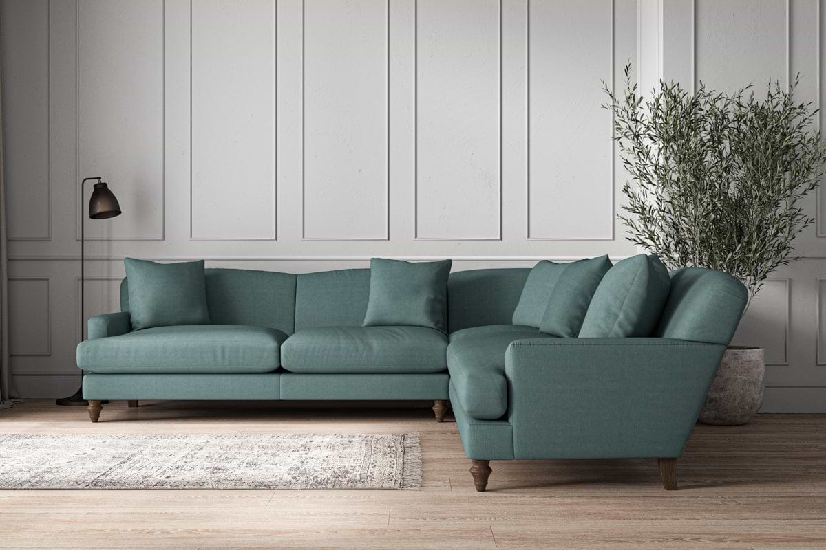 Deni Grand Corner Sofa - Recycled Cotton Airforce-MAKE TO ORDER-Nkuku