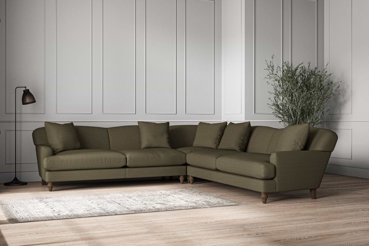 Deni Grand Corner Sofa - Recycled Cotton Fatigue-MAKE TO ORDER-Nkuku