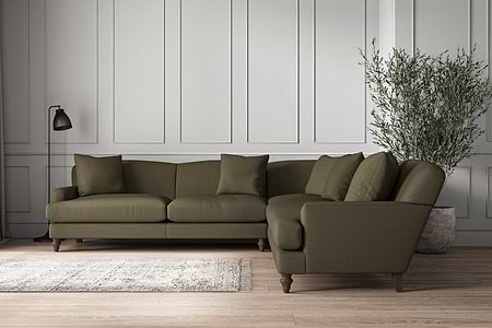 Deni Grand Corner Sofa - Recycled Cotton Fatigue-MAKE TO ORDER-Nkuku