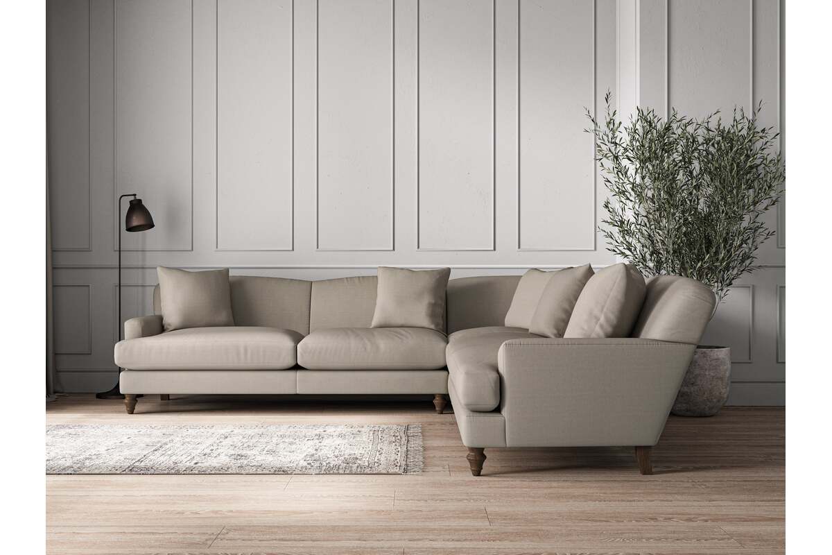 Deni Grand Corner Sofa - Recycled Cotton Flax-MAKE TO ORDER-Nkuku