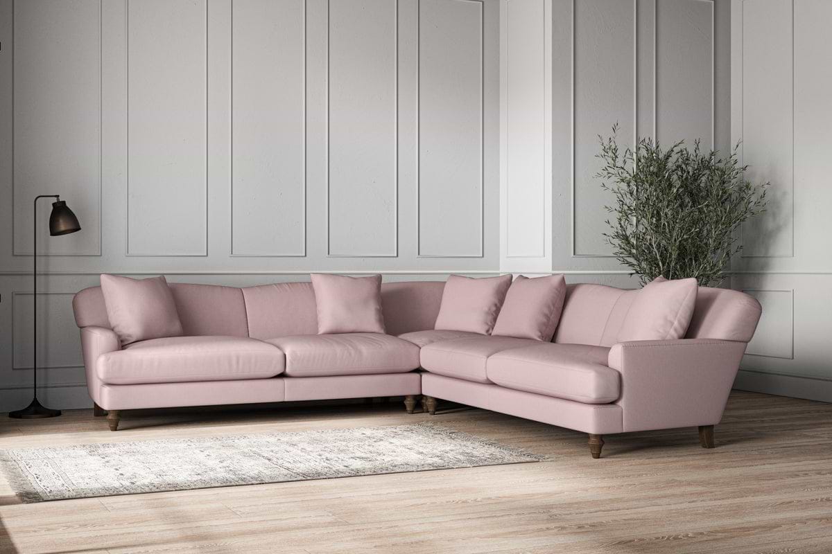 Deni Grand Corner Sofa - Recycled Cotton Lavender-MAKE TO ORDER-Nkuku