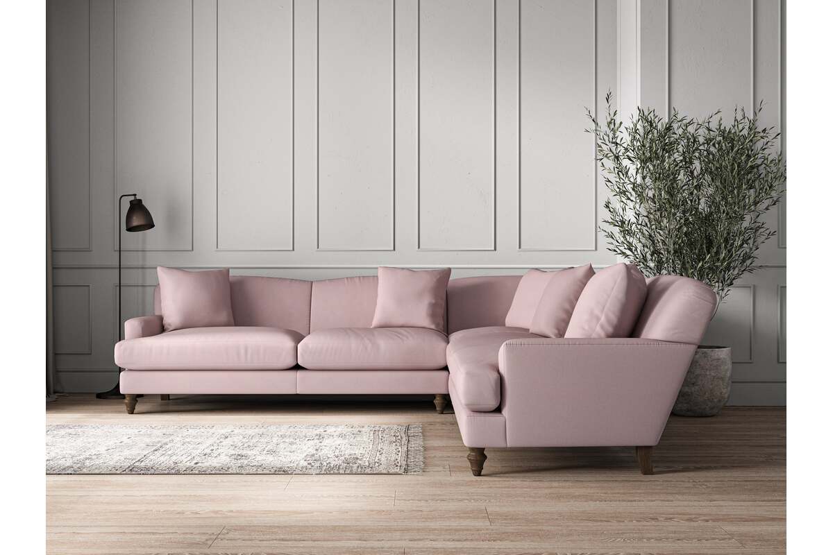 Deni Grand Corner Sofa - Recycled Cotton Lavender-MAKE TO ORDER-Nkuku