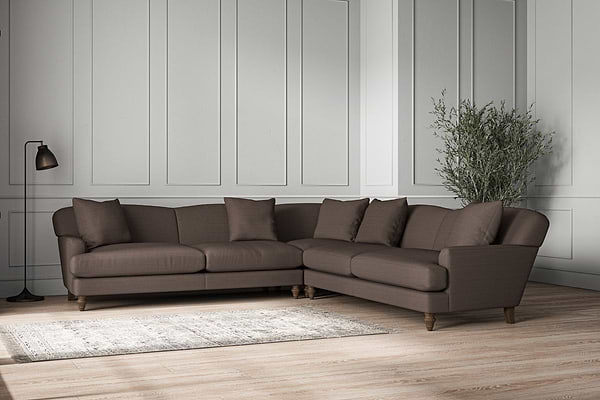 Deni Grand Corner Sofa - Recycled Cotton Mocha-MAKE TO ORDER-Nkuku
