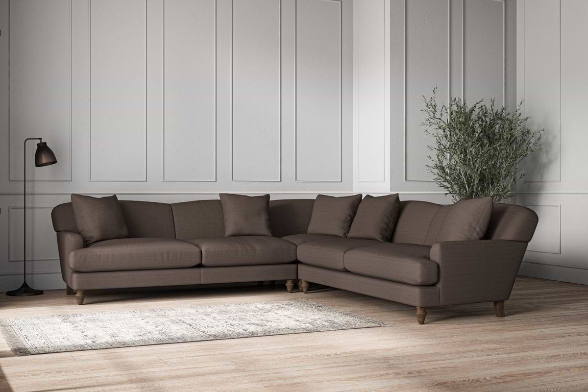Deni Grand Corner Sofa - Recycled Cotton Mocha-MAKE TO ORDER-Nkuku