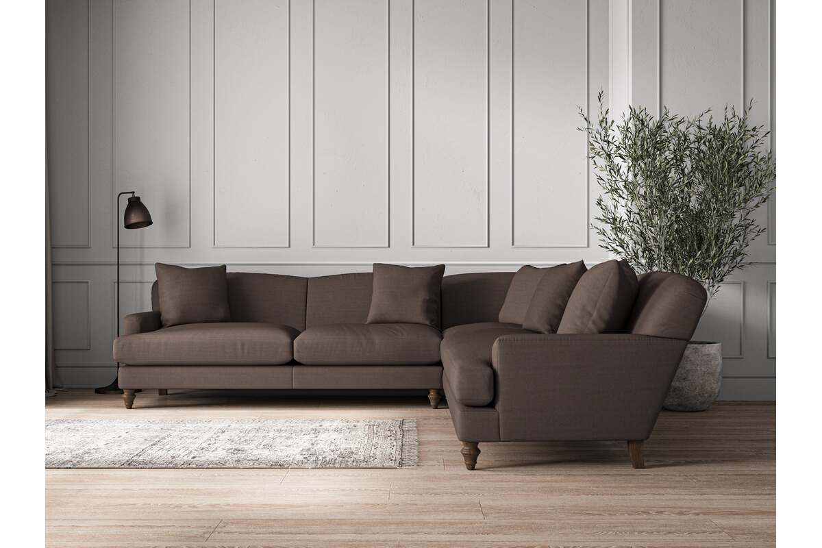 Deni Grand Corner Sofa - Recycled Cotton Mocha-MAKE TO ORDER-Nkuku
