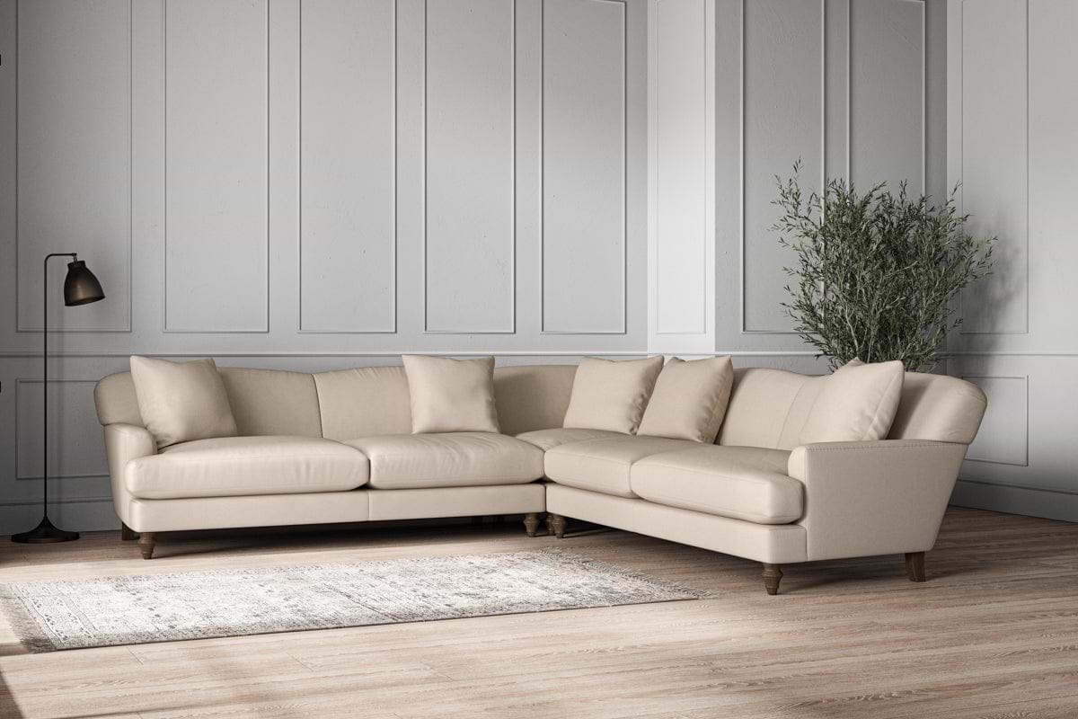Deni Grand Corner Sofa - Recycled Cotton Natural-MAKE TO ORDER-Nkuku