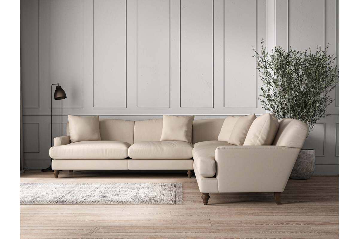 Deni Grand Corner Sofa - Recycled Cotton Natural-MAKE TO ORDER-Nkuku