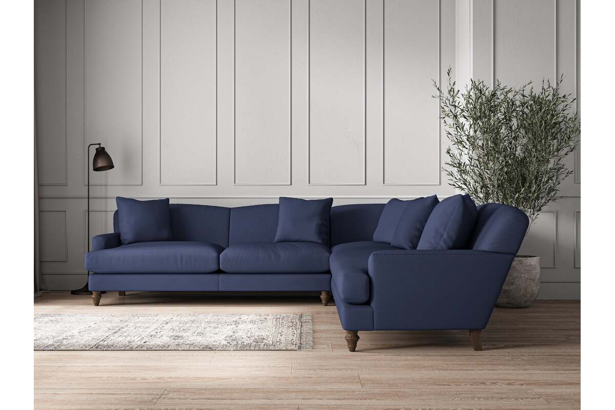 Deni Grand Corner Sofa - Recycled Cotton Navy-MAKE TO ORDER-Nkuku