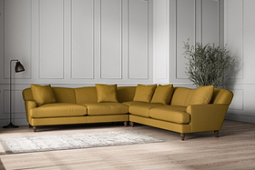 Deni Grand Corner Sofa - Recycled Cotton Ochre-MAKE TO ORDER-Nkuku