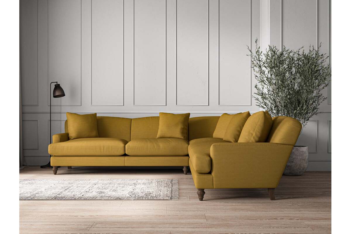 Deni Grand Corner Sofa - Recycled Cotton Ochre-MAKE TO ORDER-Nkuku