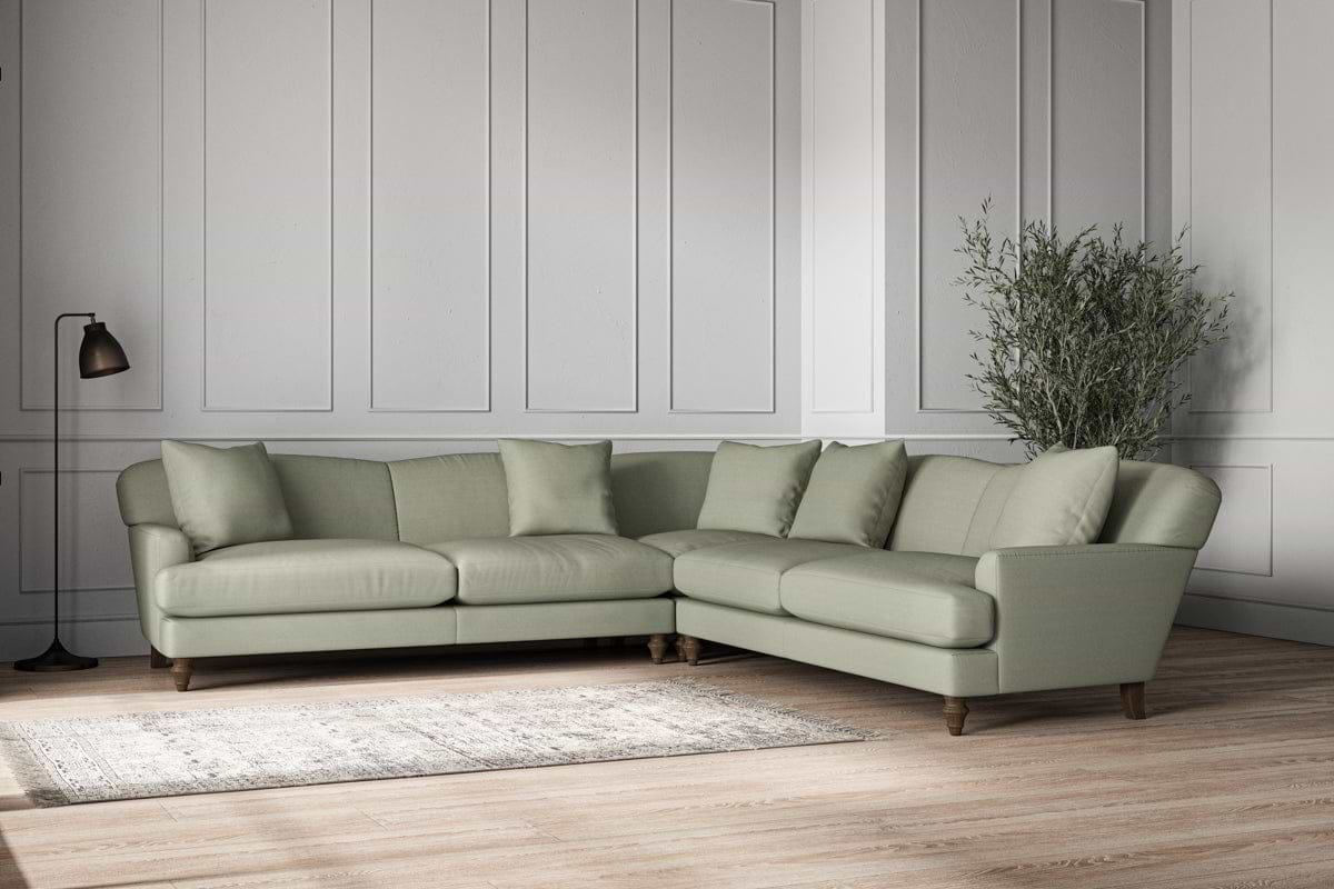Deni Grand Corner Sofa - Recycled Cotton Seaspray-MAKE TO ORDER-Nkuku