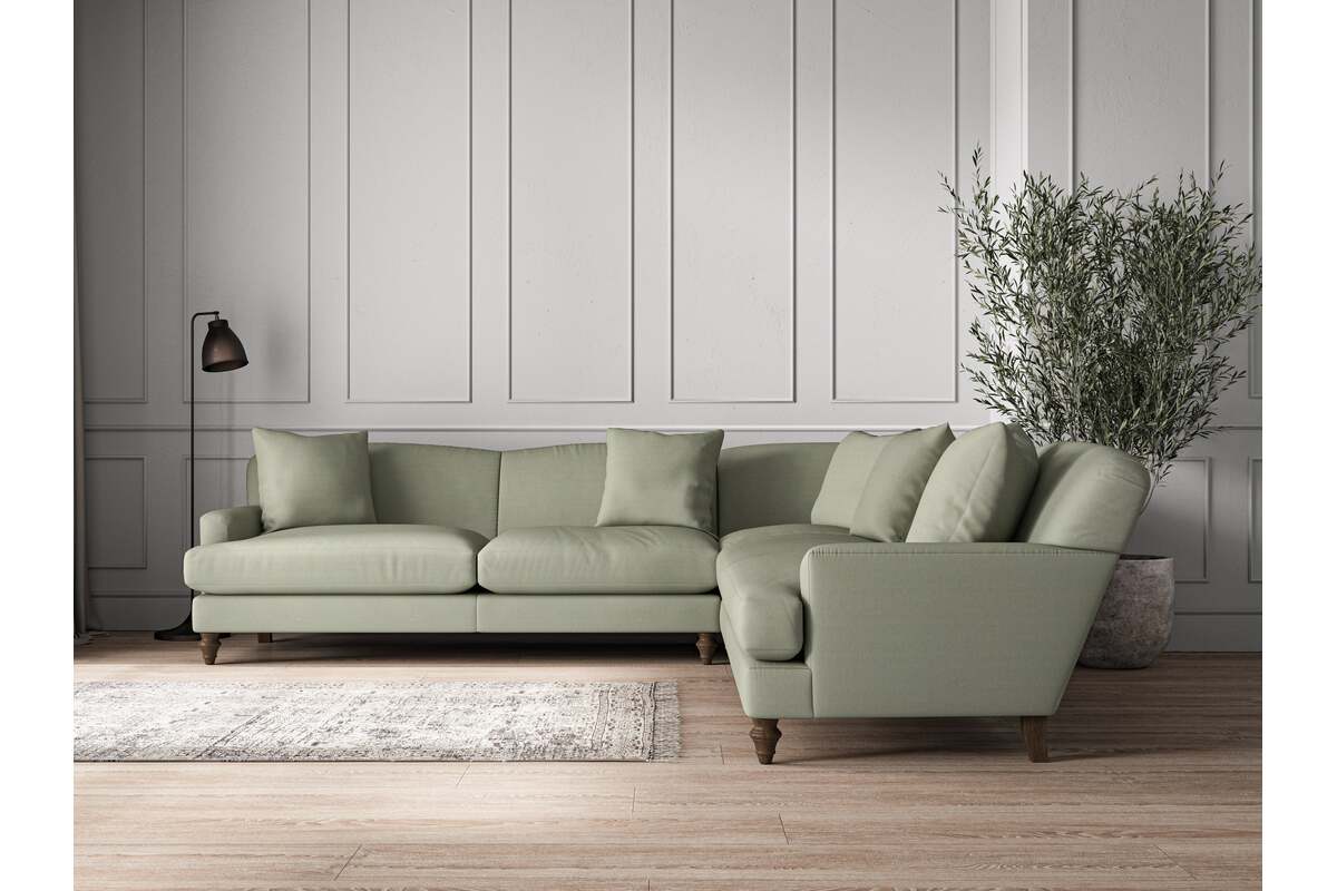 Deni Grand Corner Sofa - Recycled Cotton Seaspray-MAKE TO ORDER-Nkuku