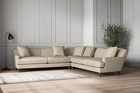 Deni Grand Corner Sofa - Recycled Cotton Stone-MAKE TO ORDER-Nkuku