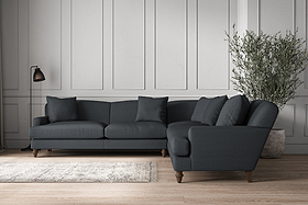 Deni Grand Corner Sofa - Recycled Cotton Thunder-MAKE TO ORDER-Nkuku