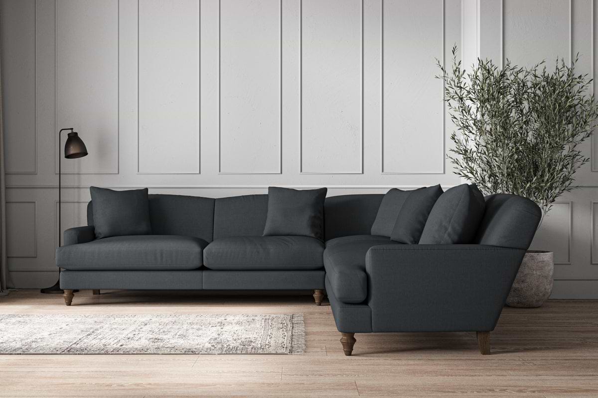 Deni Grand Corner Sofa - Recycled Cotton Thunder-MAKE TO ORDER-Nkuku