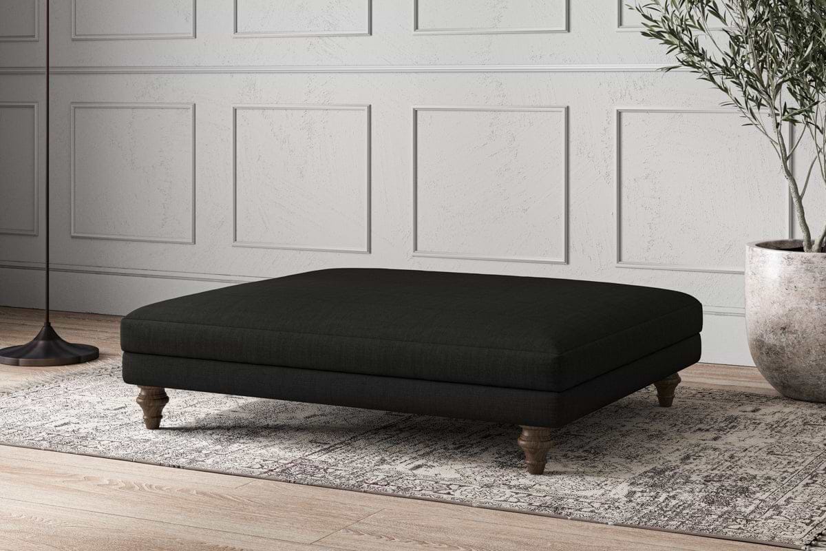 Deni Grand Footstool - Brera Linen Charcoal