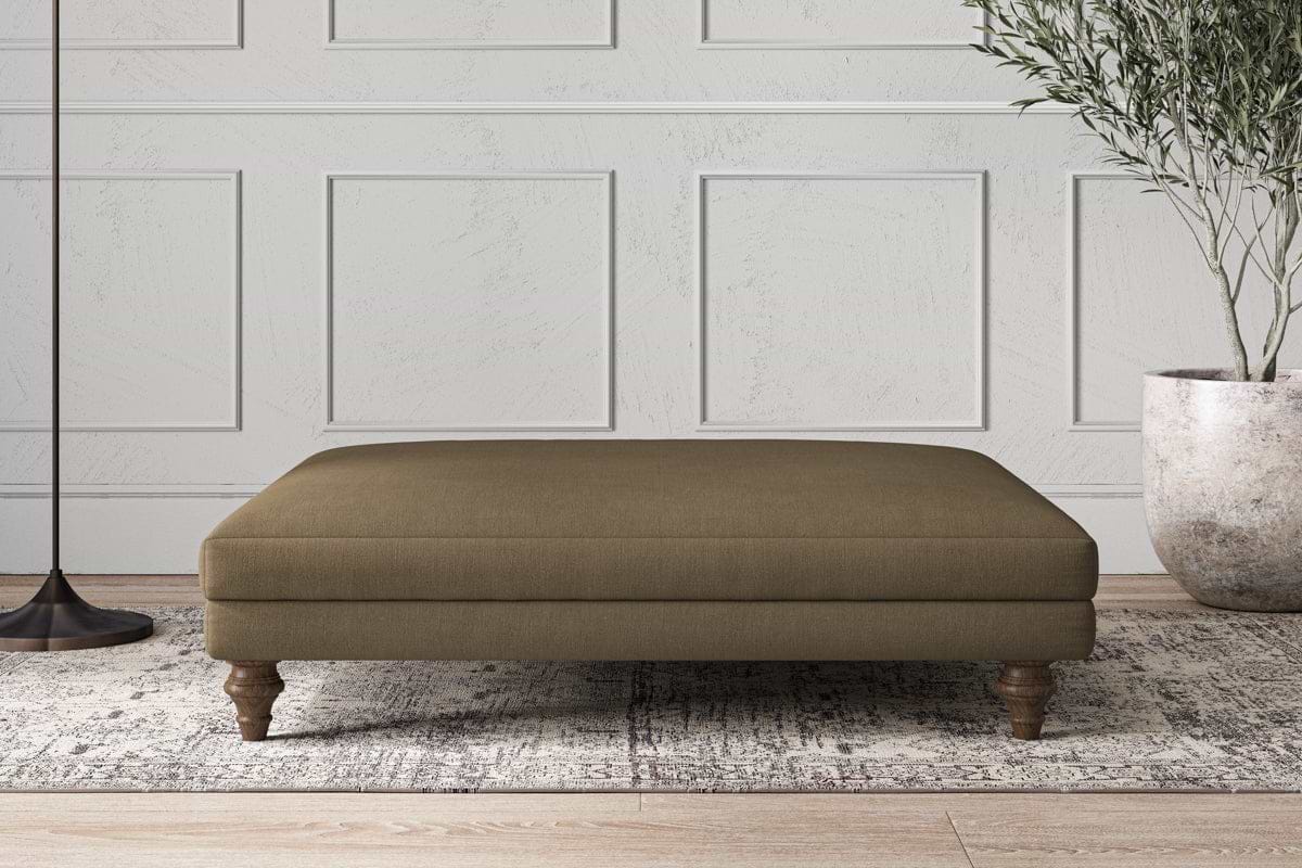 Deni Grand Footstool - Brera Linen Chestnut-MAKE TO ORDER-Nkuku