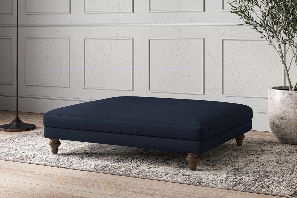 Deni Grand Footstool - Brera Linen Indigo