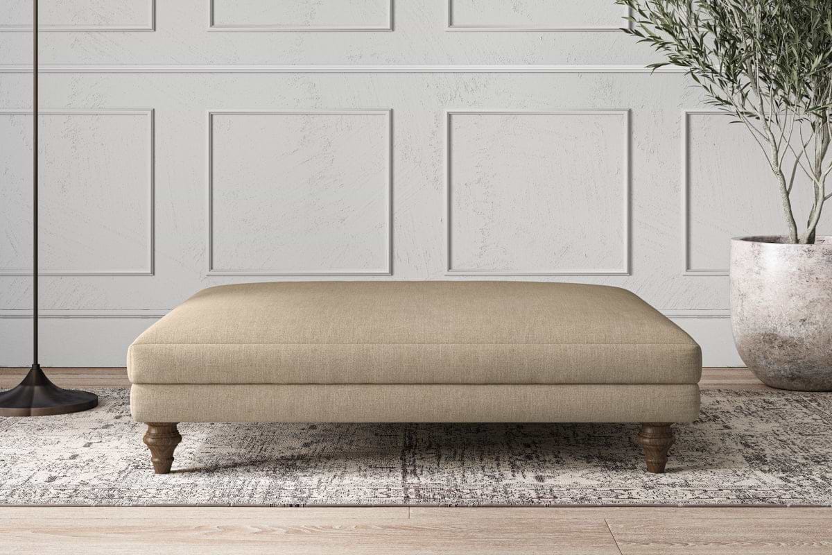 Deni Grand Footstool - Brera Linen Pebble-MAKE TO ORDER-Nkuku