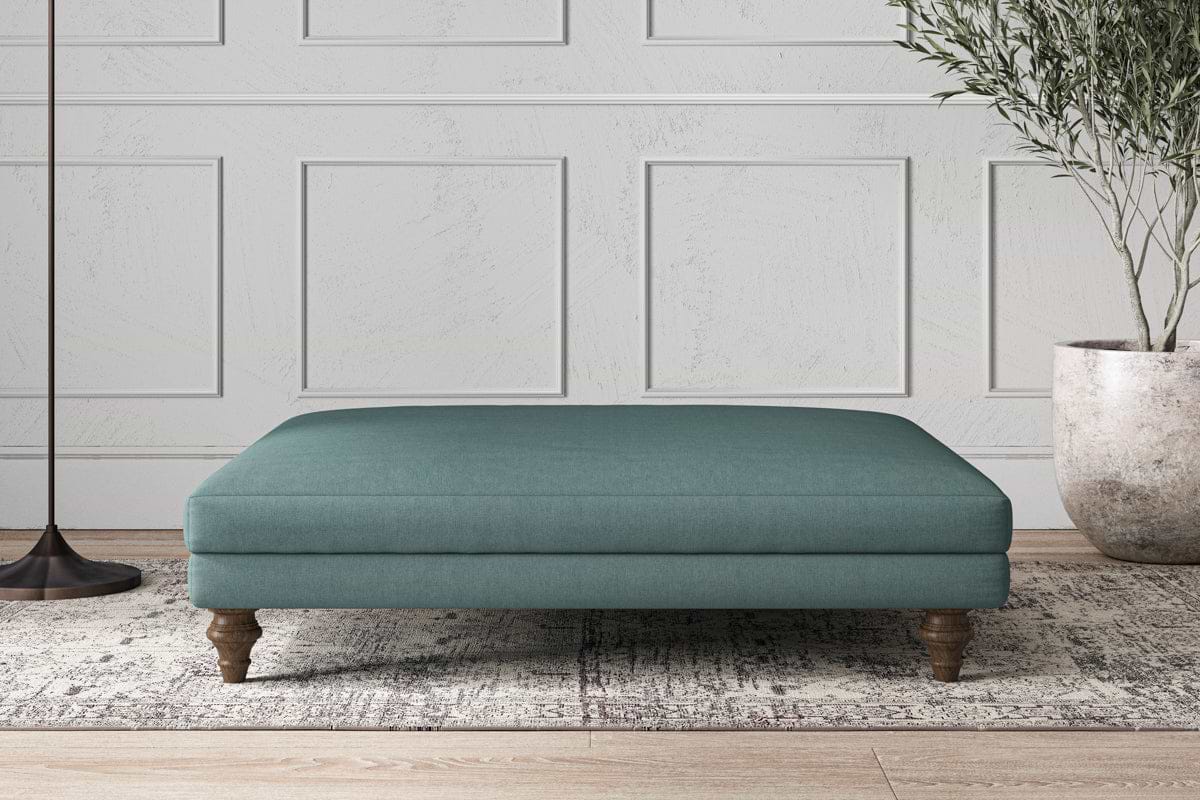 Deni Grand Footstool - Recycled Cotton Airforce-MAKE TO ORDER-Nkuku