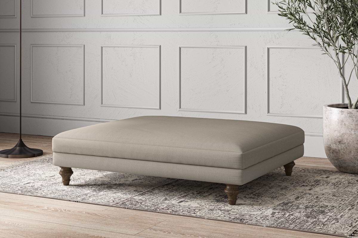 Deni Grand Footstool - Recycled Cotton Flax
