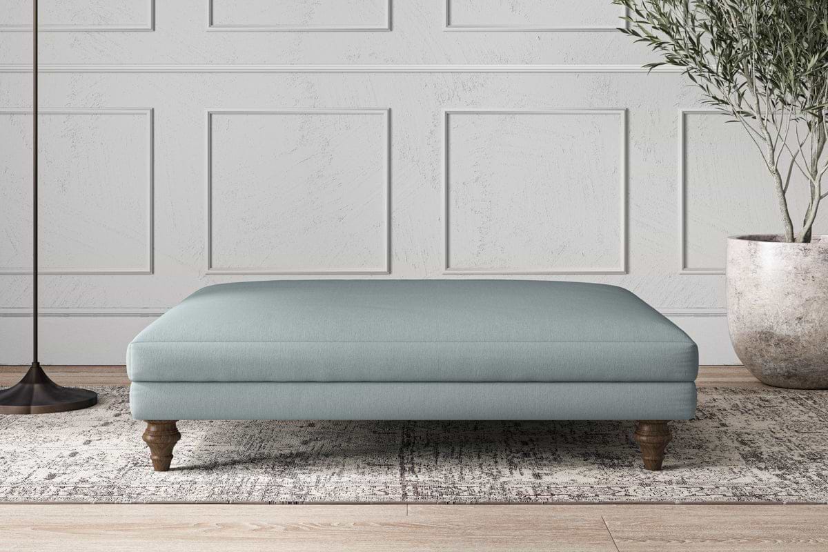 Deni Grand Footstool - Recycled Cotton Horizon-MAKE TO ORDER-Nkuku