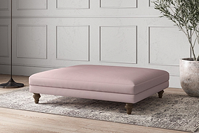 Deni Grand Footstool - Recycled Cotton Lavender