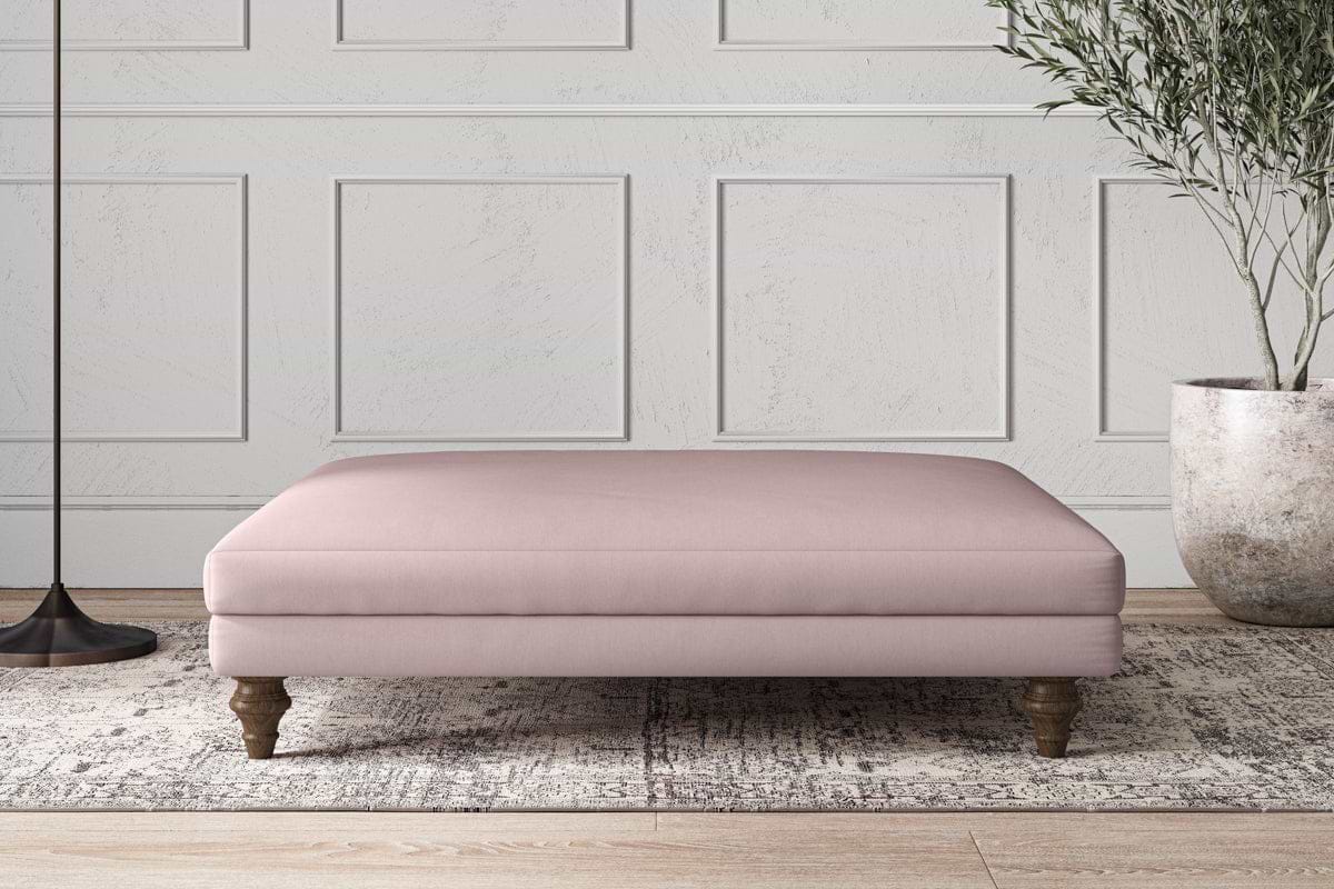 Deni Grand Footstool - Recycled Cotton Lavender-MAKE TO ORDER-Nkuku