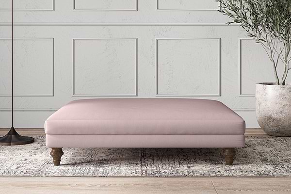Deni Grand Footstool - Recycled Cotton Lavender