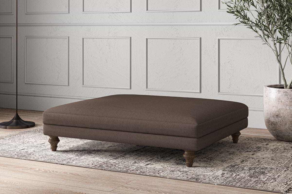 Deni Grand Footstool - Recycled Cotton Mocha