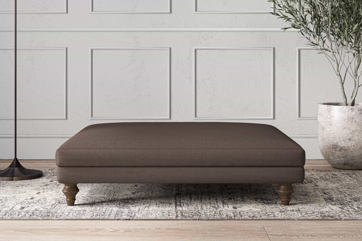 Deni Grand Footstool - Recycled Cotton Mocha-MAKE TO ORDER-Nkuku