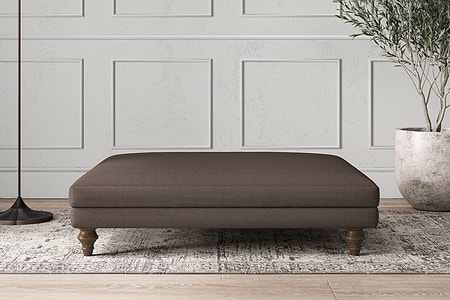Deni Grand Footstool - Recycled Cotton Mocha