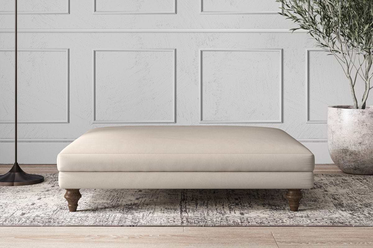 Deni Grand Footstool - Recycled Cotton Natural