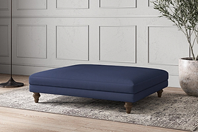Deni Grand Footstool - Recycled Cotton Navy