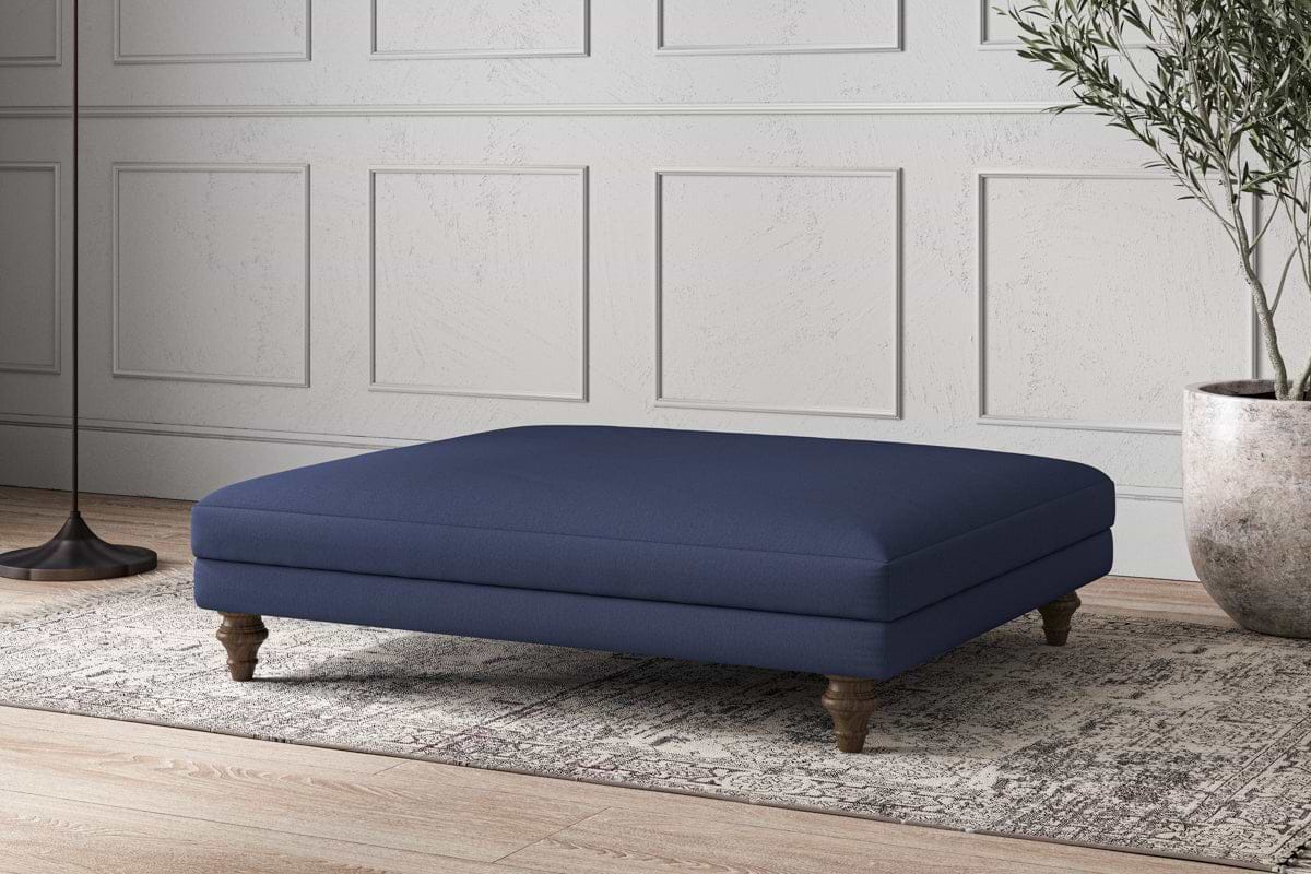 Deni Grand Footstool - Recycled Cotton Navy
