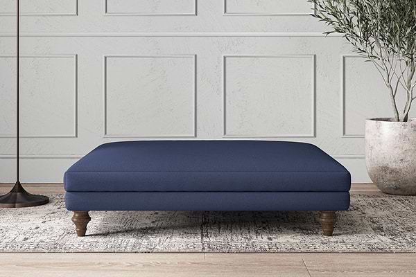 Deni Grand Footstool - Recycled Cotton Navy