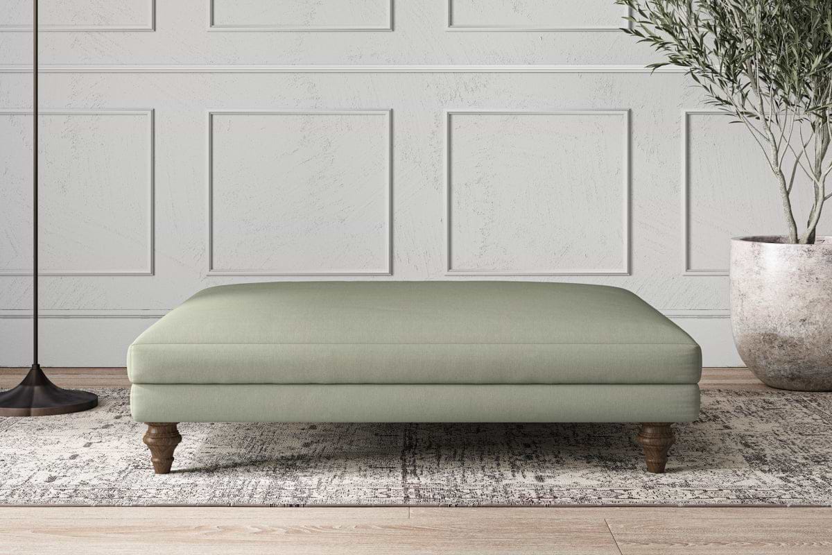 Deni Grand Footstool - Recycled Cotton Seaspray-MAKE TO ORDER-Nkuku