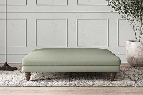 Deni Grand Footstool - Recycled Cotton Seaspray