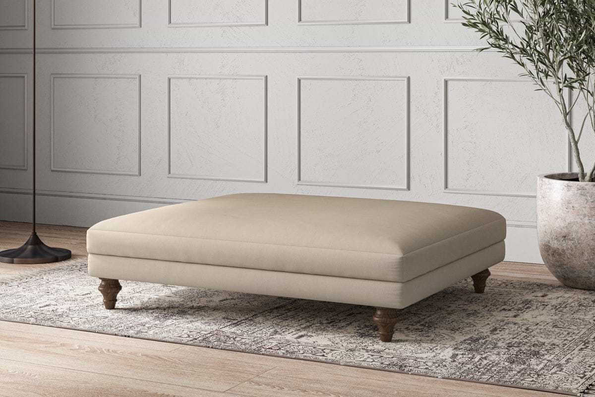 Deni Grand Footstool - Recycled Cotton Stone