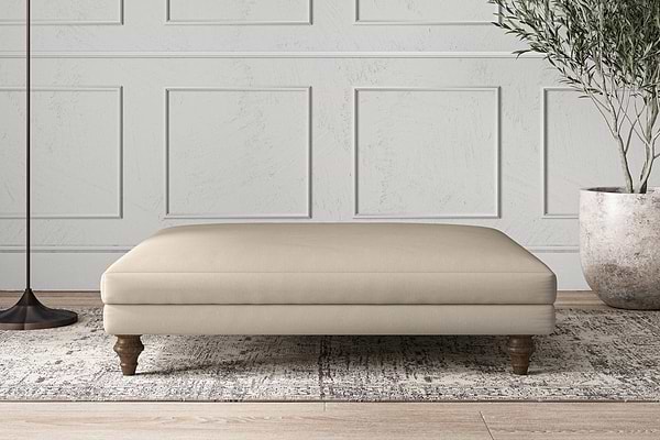 Deni Grand Footstool - Recycled Cotton Stone