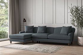 Deni Grand Left Hand Chaise Sofa - Brera Linen Dusk